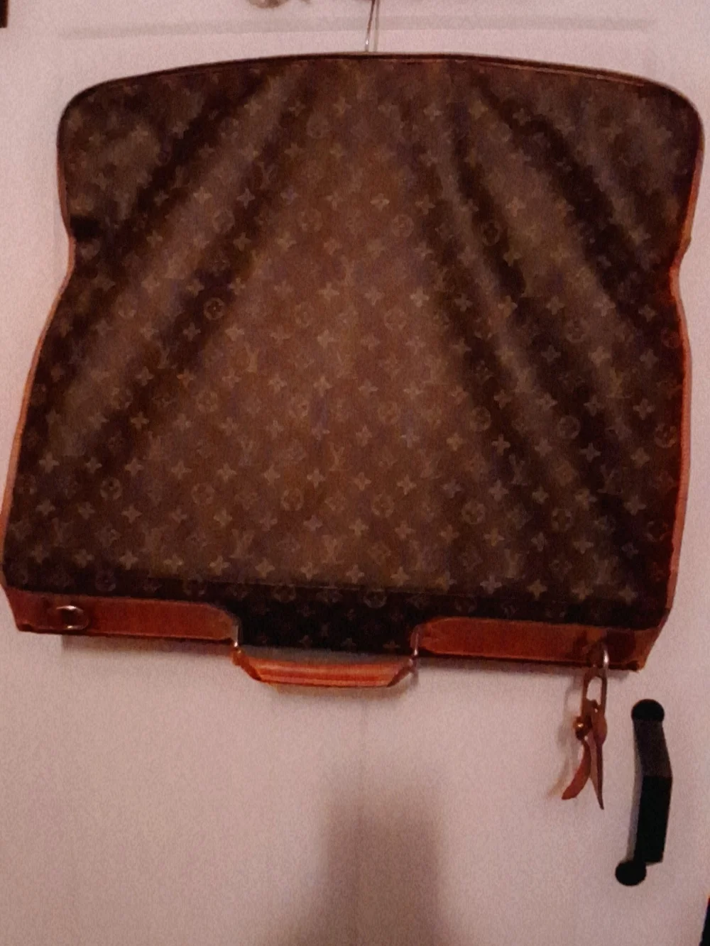 Authentic Louis Vuitton Monogram Canvas Suit/Garment Bag with Leather Trim (USA)